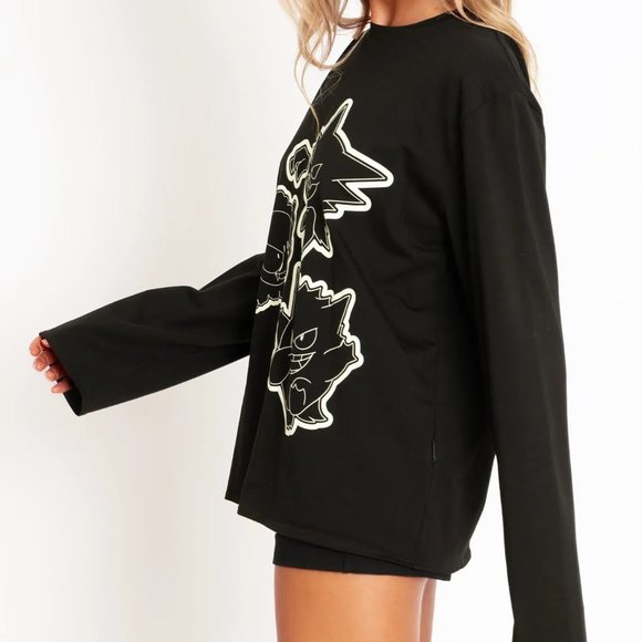 NWT BlackMilk x Pokemon Gastly Evolution long sleeve oversized pullover t-shirt - Picture 5 of 16